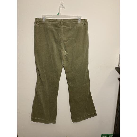 Y2K DKNY Sz 16 Corduroy Flare Low Rise Pants Wide Leg Jeans Vtg - Picture 4 of 10